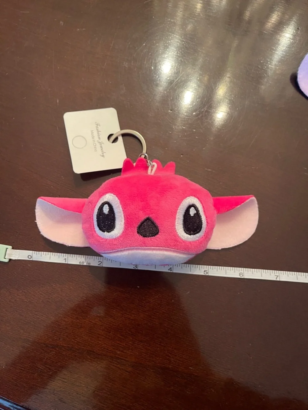 Disney Stitch Angel Plush Pink Character Keychain bag backpack charm purse nwt